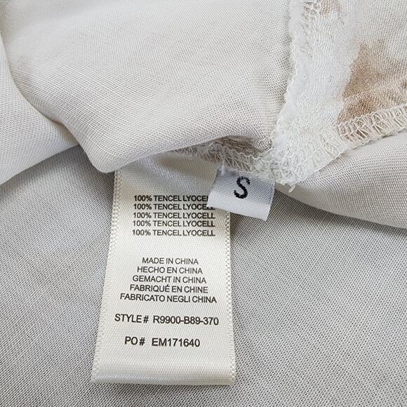 Cloth & Stone Anthropologie Top Women Small Beige Tan Safari Giraffe Button Up - Picture 14 of 15